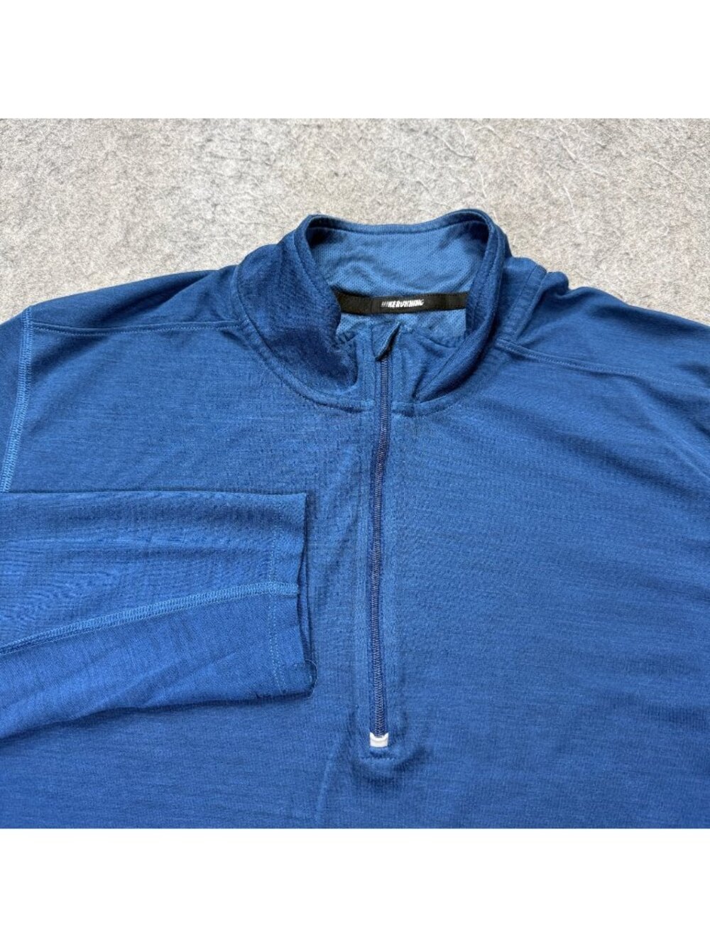 Nike 1/4 Zip Running Pullover Performance Wool Blend Men XL Blue 548657-411